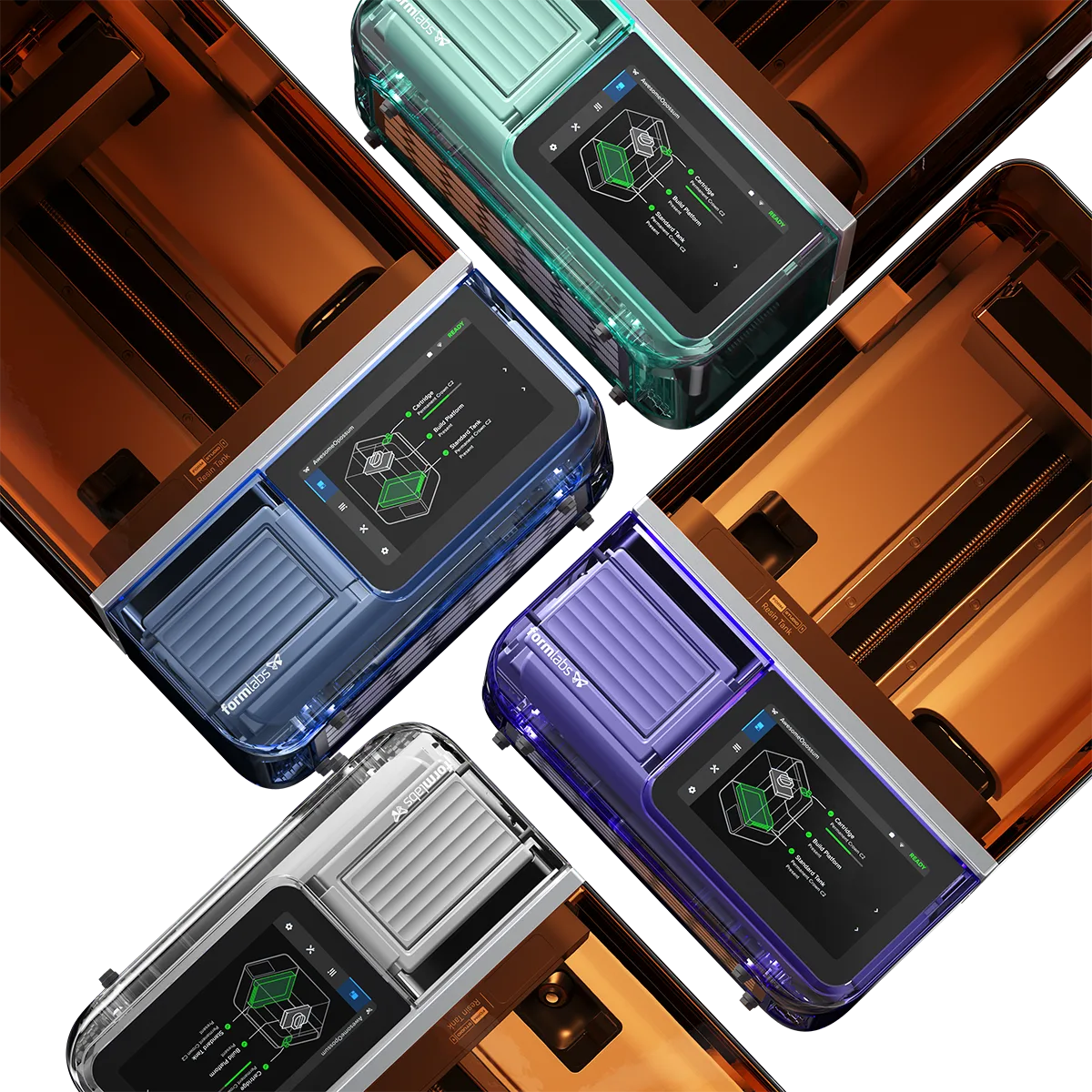 Form Studio 1 Founders Edition colours: Graphite, Aqua, Violet, Teal