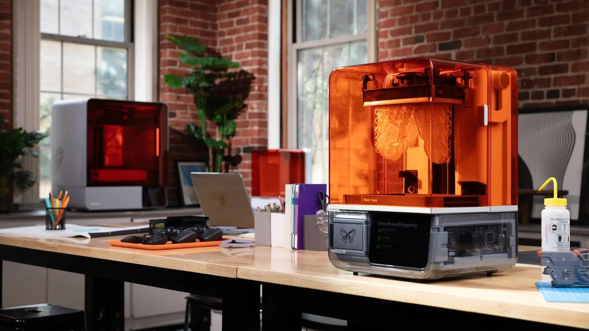 Form Studio 1 with Form Studio Wash+Cure and VOC Extractor on a desk
