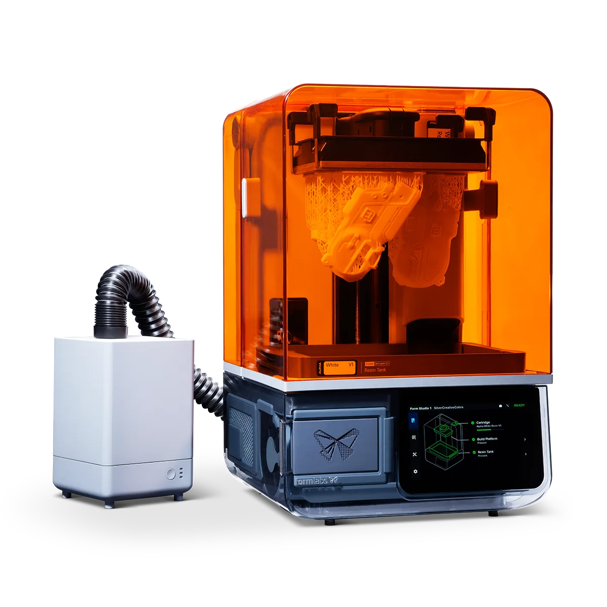VOC Extractor connected to the Form Studio 1 vent port