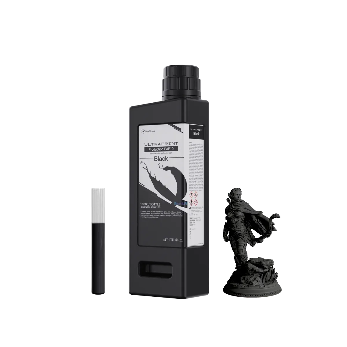 ขวดเรซิน HeyGears UltraPrint-Production PAP10 สีดำ เน้นรายละเอียด