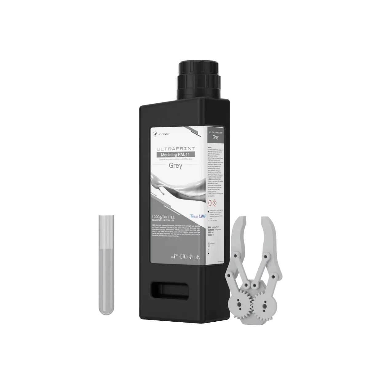 ขวดเรซิน HeyGears UltraPrint-Modeling PAU11 สีเทา คุณสมบัติใกล้เคียง ABS